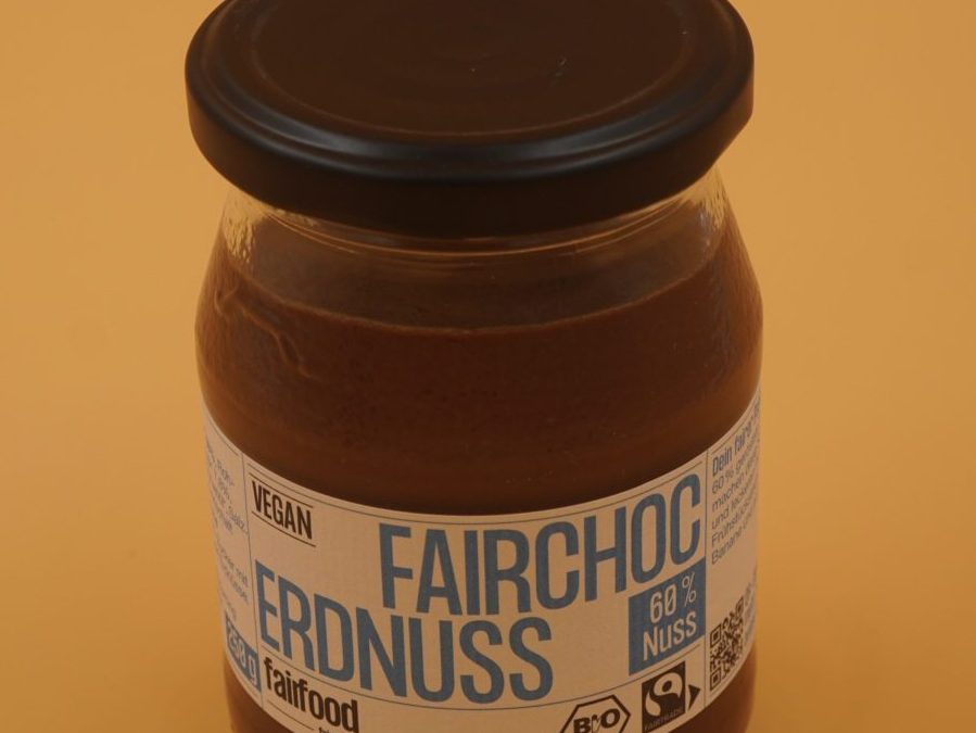 Fairchoc Erdnuss fairfood 250g im Pfandglas